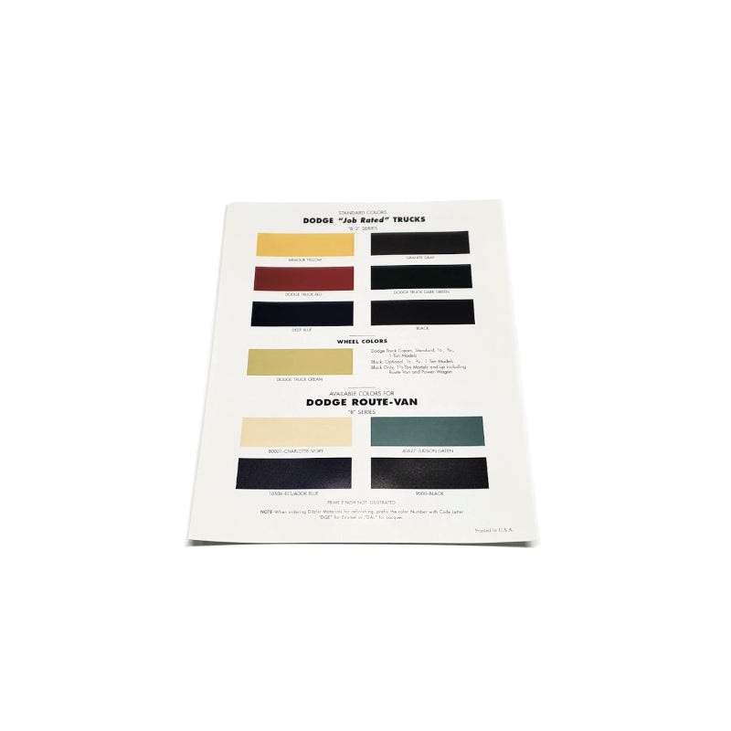 Standard Colors Dodge “Job Rated” Trucks B-3 Series – RBK- 389
