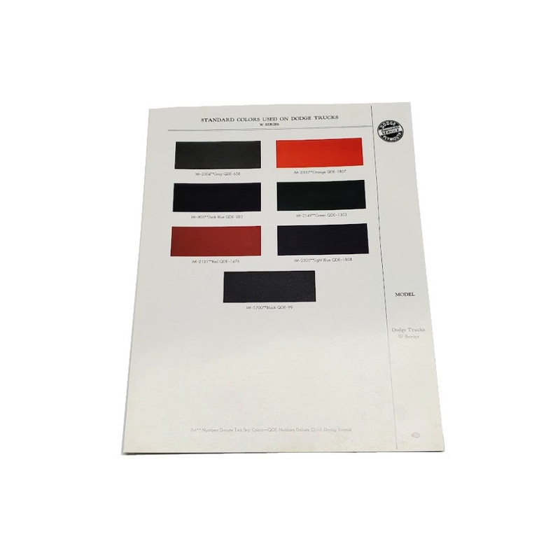 Standard Colors Used on Dodge Trucks W-Series – RBK-390