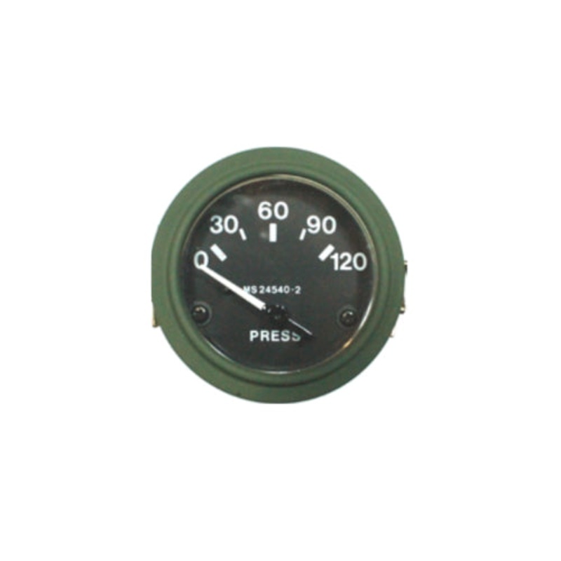 New M37/M43 Late 24 Volt Oil Pressure Gauge -120 lb – Packard Connectors – MS 24540-2