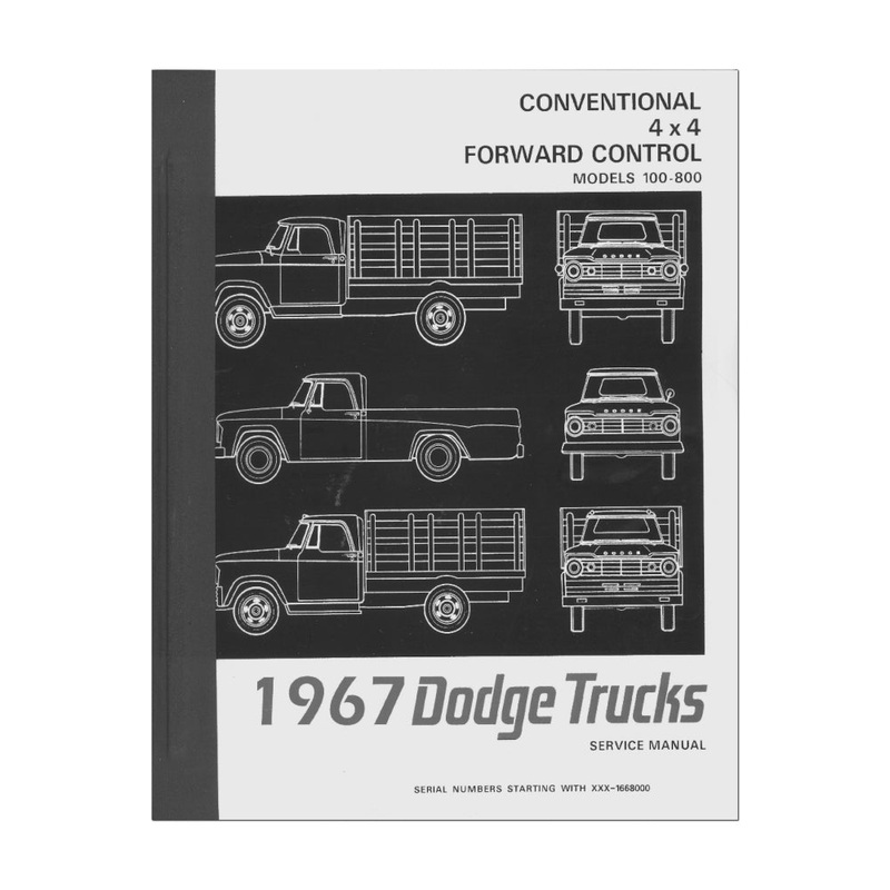 New 1967 Service Manual – Models 100-800 Conventional 4×4 Forward Control – RBK-509