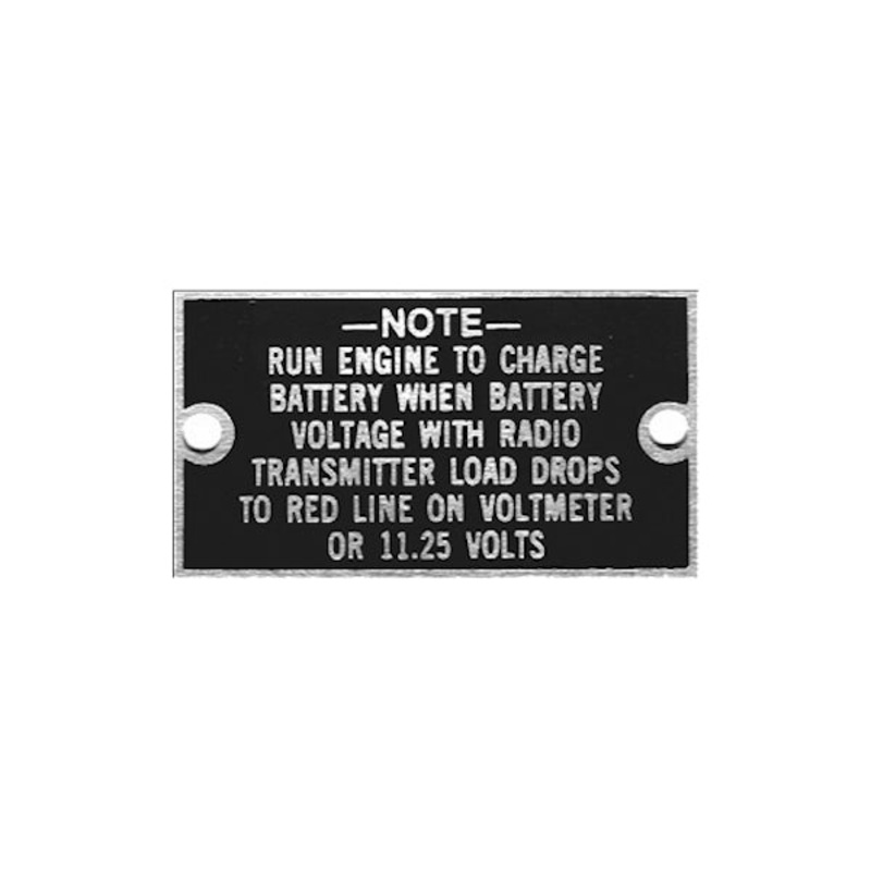 New Data Plate #07 – 12 Volt WWII WC 1/2 & 3/4 Ton Voltmeter