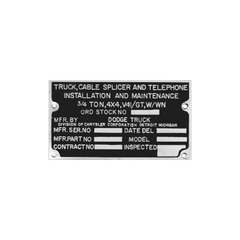 New Data Plate #23 – V41 Main I.D.