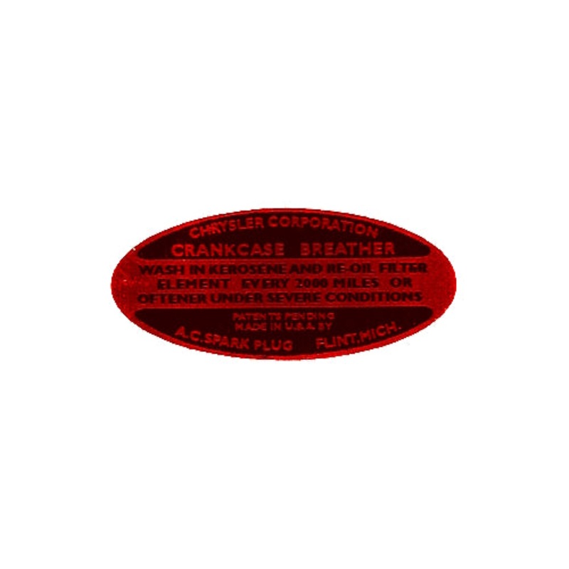 Data Plate #39 – WC 1/2 & WC 3/4 ton [early] Crankcase Breather Cap Decal