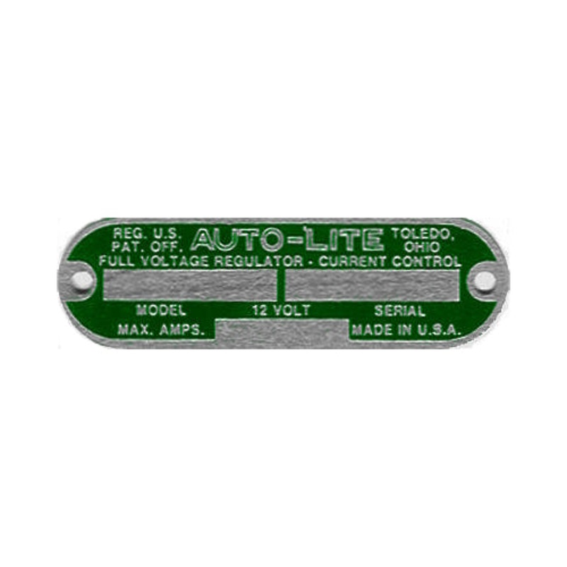 Data Plate #48 – WWII Green 12 volt Auto-Lite Voltage Regulator [Early]
