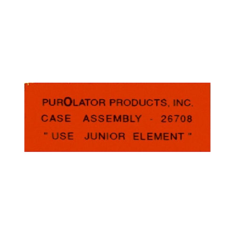 Data Plate #50 – Purolator Oil filter Decal
