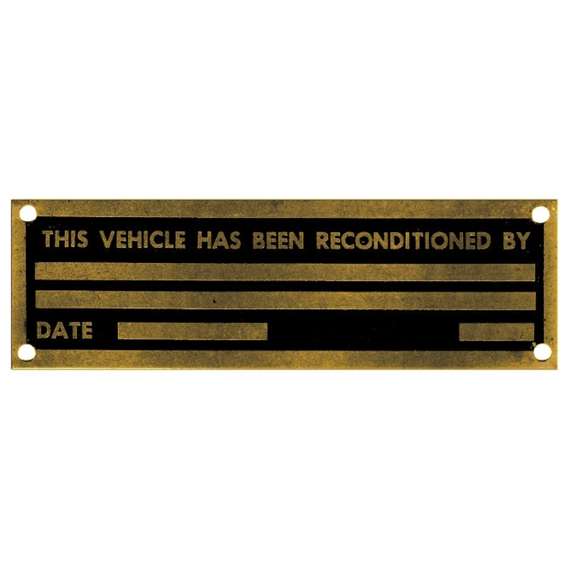 Data Plate #56 – New Military Vehicle Rebuild Plate