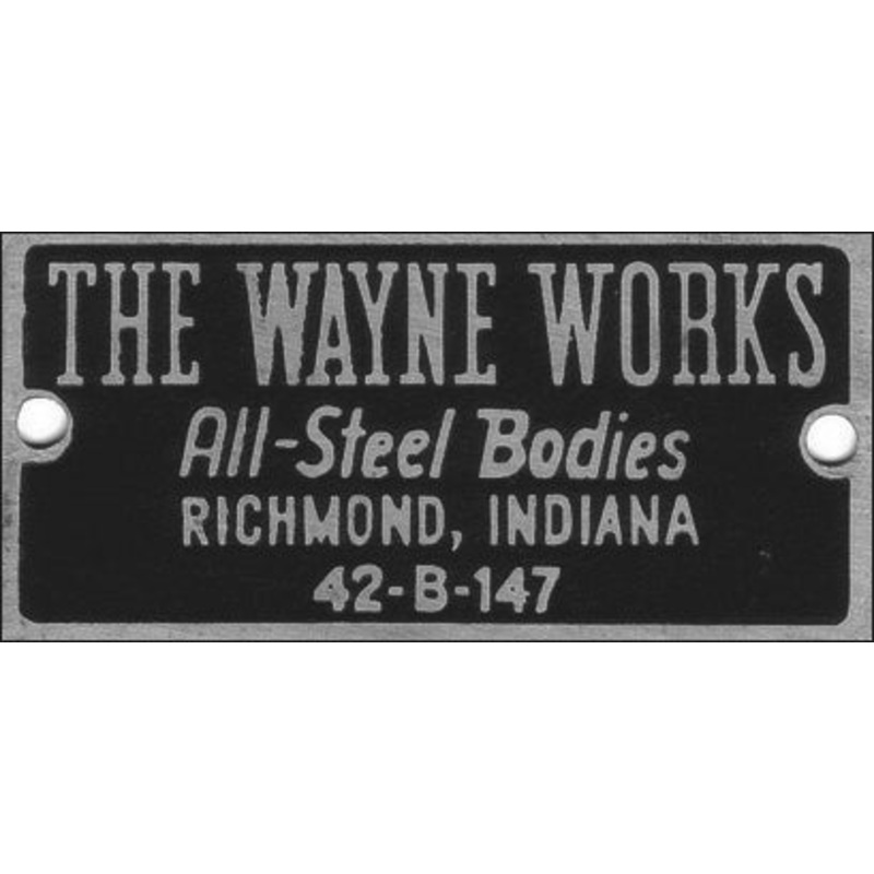 Data Plate #59 – WC54 3/4 ton Ambulance Body Plate